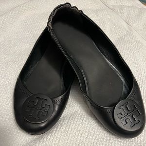 Tory Burch Minnie Travel Flats- Black